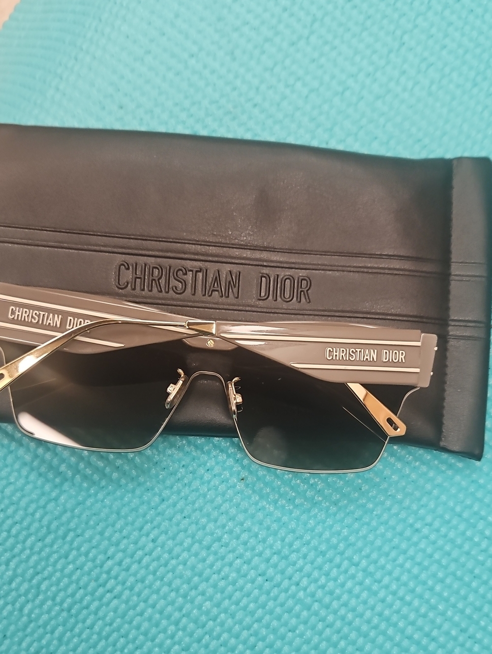 Dior Men’s Black and Gold Sunglasses with Christian Dior Case